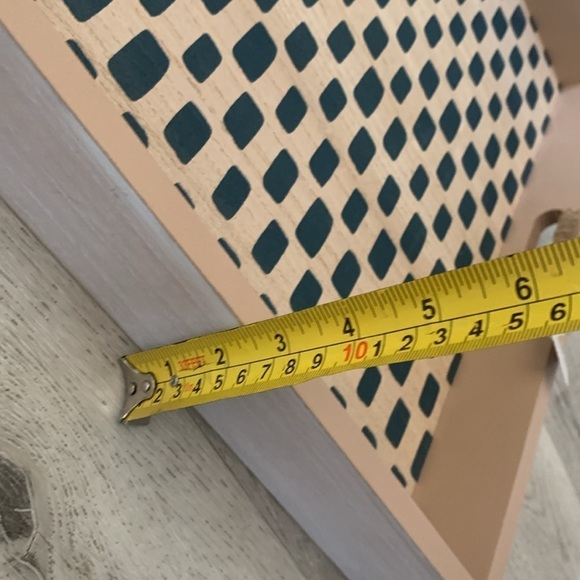 Wooden tray large oversized printed teal with handles new home decor traditional - Picture 7 of 12